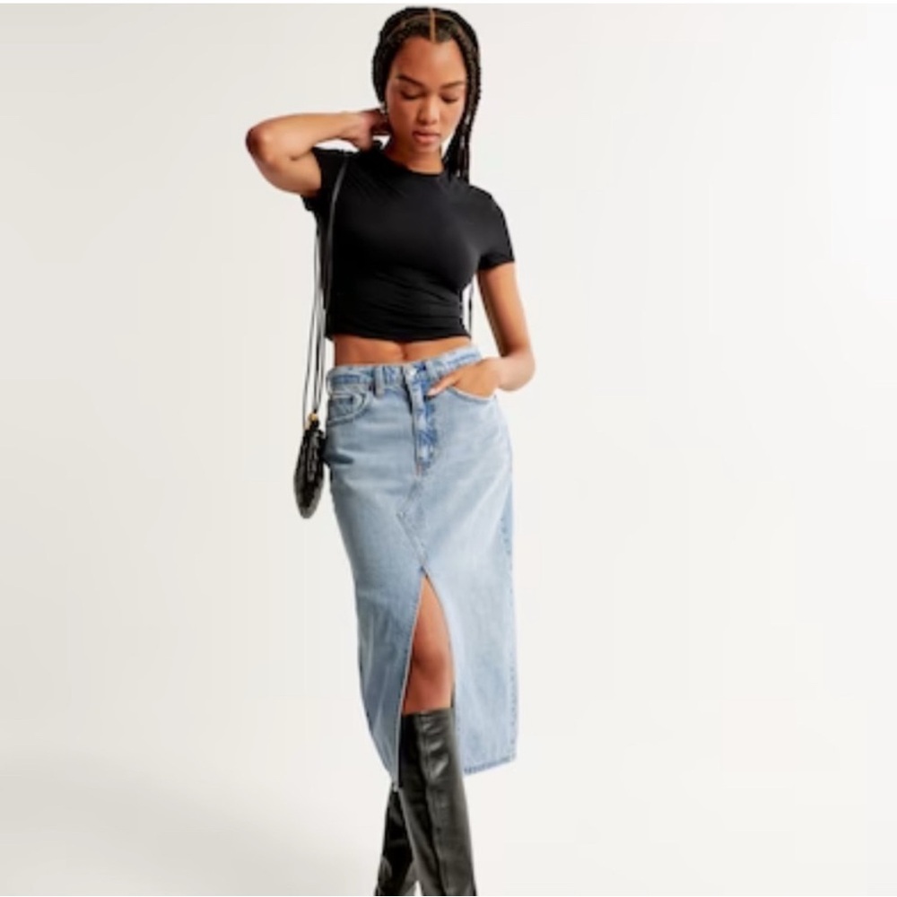 Abercrombie & Fitch skirt high rise denim midi skirt 10 / 30